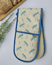 Load image into Gallery viewer, Double Oven Glove - 'Dancing with wings' Dragonfly