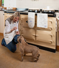 Load image into Gallery viewer, Double Oven Glove - 'Home Late Hare and Hearts'