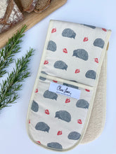 Load image into Gallery viewer, Double Oven Glove - 'Snuffling along' Hedgehog