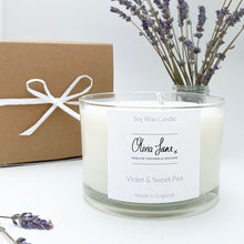 Load image into Gallery viewer, 3 Wick Jumbo Candle - Violet and Sweet Pea