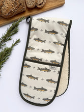 Load image into Gallery viewer, Double Oven Glove - 'Tickle Me' Trout
