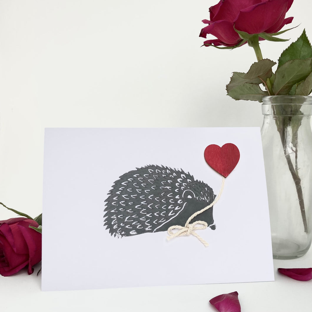 LIMITED EDITION 'Snuffling along' Valentines card