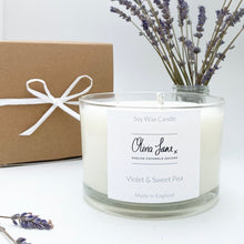 Load image into Gallery viewer, 3 Wick Jumbo Candle - Violet and Sweet Pea
